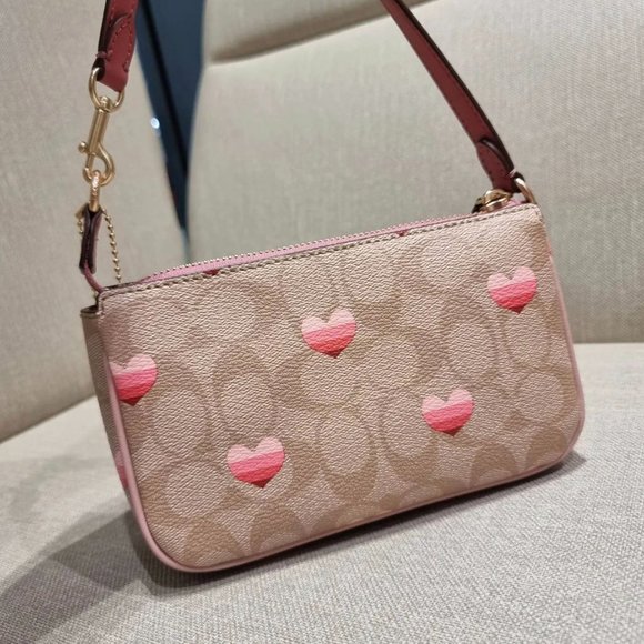 coach Nolita 19 In Signature Canvas With Stripe Heart Print CA796 - Picture 7 of 10